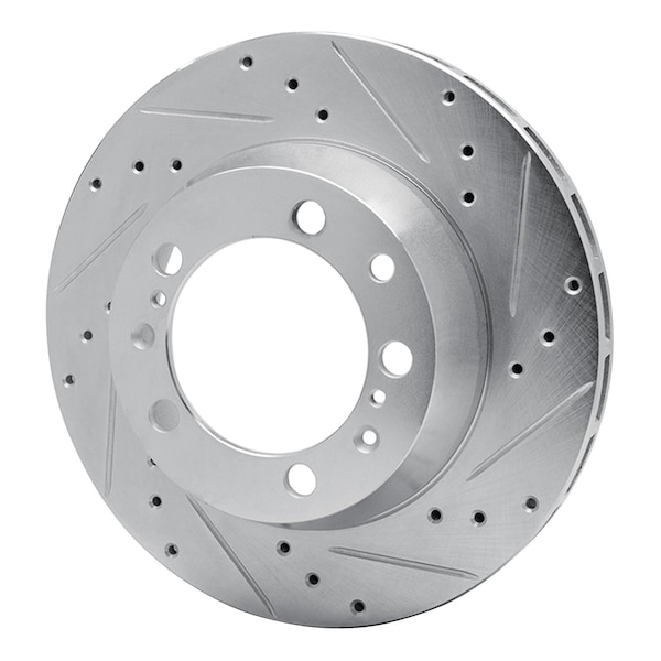 Brake Rotor - Drilled And Slotted - Silver, Zinc Coated, Rear Left